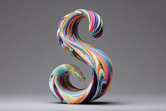 Colorful 3D letter S
