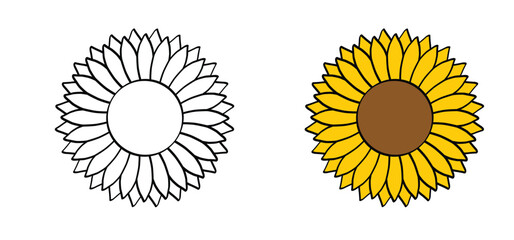 Cartoon sunflowers icon. Sunflower line pattern. Summer, yellow sun flower plant.
Symbol for disabilities, who need extra help or assistance.