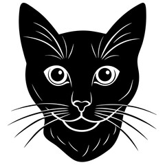 vector illustration of a curious cat face