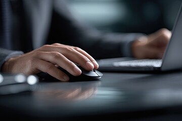 Close-up of hands using a computer mouse (3)