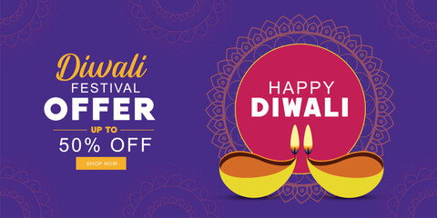 Happy Diwali offers banner with discount details