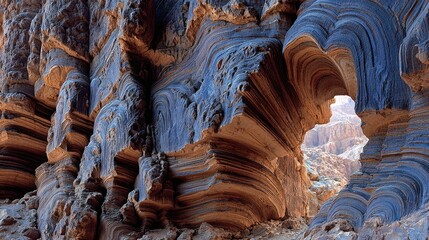 Intricate rock formations in a canyon