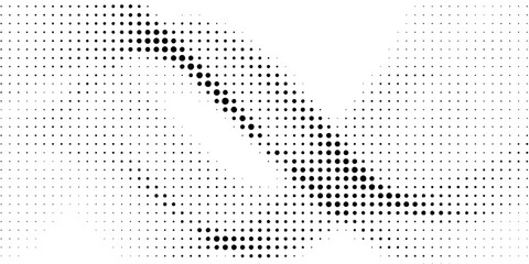 Dotted wave line background. Black halftone undulate pattern. Abstract particle flow wave wallpaper.