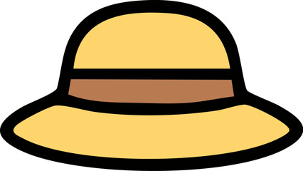 Stylish Yellow Summer Hat Illustration.