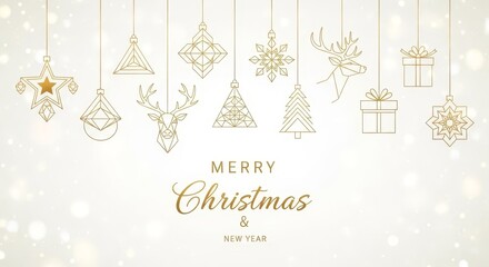 Christmas and New Year background with geometric elements, background elements 