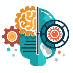 Brain Gear Thinking Icon