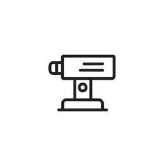 A surveillance security camera mounted on a stand.