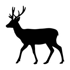 Silhouette of a deer buck with antlers wildlife animal vector illustration graphic design element