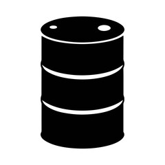 Black oil barrel vector illustration for petroleum industry and energy resources concept design use