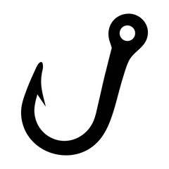 Fishing hook vector illustration for angling sport and recreational fishing equipment design and art hook