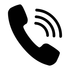 Phone icon vector illustration of telephone receiver with sound waves for contact us page