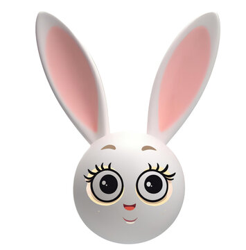 Bunny head and ears with googly eyes