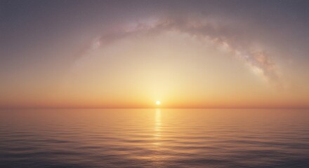 Obraz premium Dawn Seascape with Milky Way