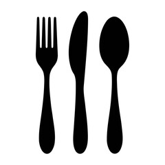 Fork knife and spoon flatware vector illustration for restaurant menu and kitchen design needs