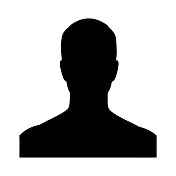 Stock image of a silhouette of a head and shoulders for profile avatar or placeholder image