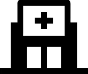 Obraz premium Abstract medical building construction symbol in black and white