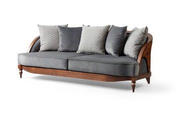 Modern sofa isolated on white background . corner view