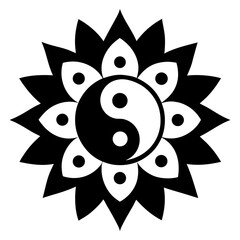 black and white flower