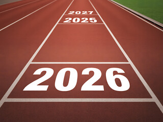 Running Track with Years 2025, 2026, 2027