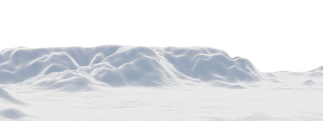 3D White snowy mountain. Snow terrain