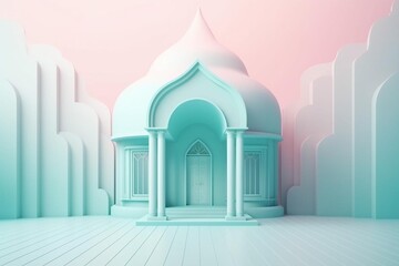 Fototapeta premium blue mosque interior