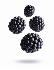 Fresh blackberries isolated on white background