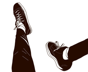 Minimalist Streetwear Illustration – Sneakers and Legs