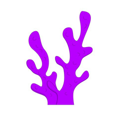 Purple coral. Coral reef. Marine life. Ocean. Vector illustration.