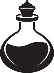  Potion Bottle Silhouette Icon – Magic Elixir, Alchemy Symbol