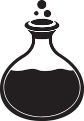  Potion Bottle Silhouette Icon – Magic Elixir, Alchemy Symbol