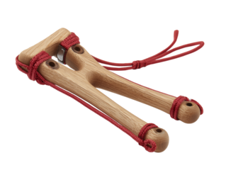 a unique angle on wooden exercise device with intricate design and the combination of aesthetic appeal and practical utility. 