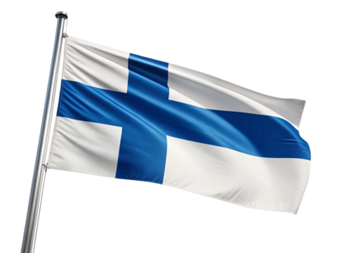 finland flag isolated on white background 