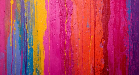 Bold color drips on textured canvas in abstract art painting styles