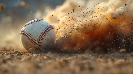 Baseball erupts in a dust cloud on the diamond