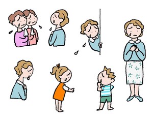 涙を流す親子の哀しみ