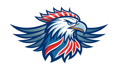 Obraz premium Download A Regal Eagle With A Flowing Mane Designed To Resemble The American Flag Eps File For Design.