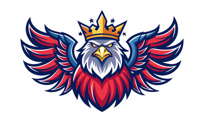 Fototapeta premium Download A Regal Eagle With A Flowing Mane Designed To Resemble The American Flag Eps File For Design.