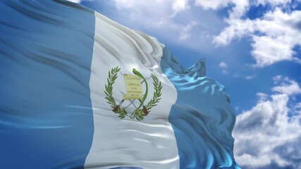 flag of Guatemala. close up of the guatemala flag. guatemala flag endless loop - Powered by Adobe
