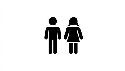 Simple black male and female icons