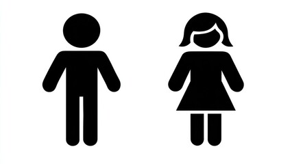 Simple black silhouette figures of a man and a woman