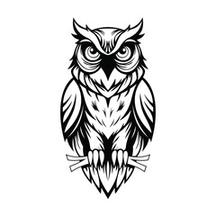 Owl Vector Silhouette, Cute Owl Silhouette