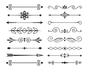 set of calligraphic design elements