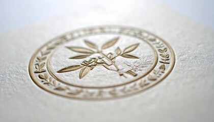 Detailed Embossed Floral Design On White Paper