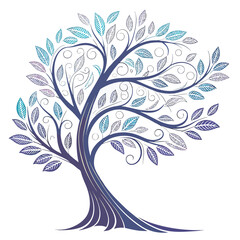 Obraz premium An abstract tree made of ice gradient decorations. This cool, artistic, and unique design is perfect for winter-themed holiday projects with a magical and icy feel.