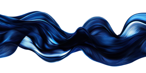 A blue and black abstract wave design with a gradient effect.