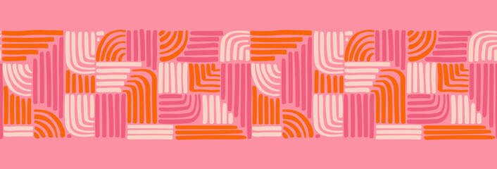 Hand drawn abstract seamless pattern, geometric background, simple style - great for textiles, banners, wallpapers, wrapping - vector design