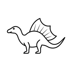 vector illustration of a dove line art