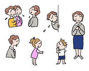 涙を流す親子の哀しみ