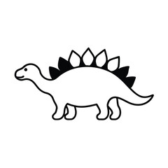 Naklejka premium tyrannosaurus dinosaur vector illustration line art