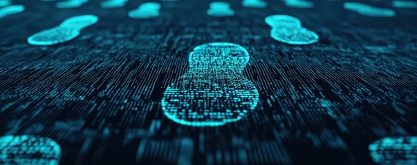 Abstract digital representation of interconnected data points in a blue hue, suggesting themes of technology and connectivity.